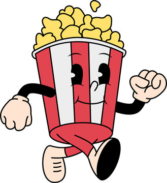 Red and Yellow Pop Corn Character Illustration