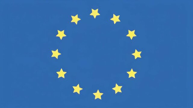 European Union stars pattern with smooth motion against dark background