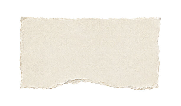 Blank Torn Handmade Paper Edge Isolated on White Photo - torn paper, ripped paper, handmade paper, blank paper, paper texture, deckle edge, paper background, cream paper, isolated on white