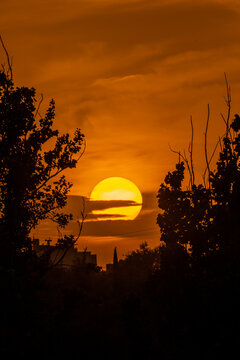 Sunset in the Carabanchel district of Madrid