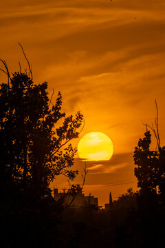 Sunset in the Carabanchel district of Madrid