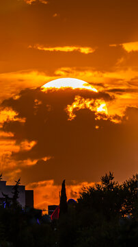 Sunset in the Carabanchel district of Madrid