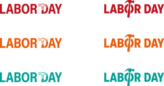 Labor Day closed sign template, printable, vector, signage, Labour Day clipart, hand lettering template, social media, and Labor day typography variations modern classic designs for marketing