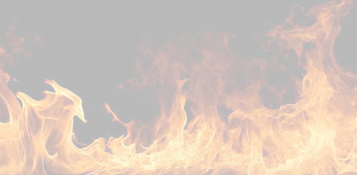 Hot Burning Flame Wave with Bright Fire Glow, Orange Sparks, Realistic Blaze Effect, Transparent Isolated Background for Energy and Creative Graphic Projects.