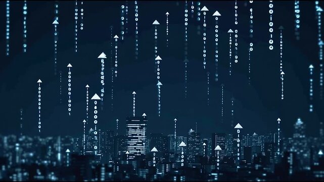 abstract cloud social media innovative cyber security network, using interconnected nodes to represent business partnerships on the Smart digital Innovation city with connection network reciprocity ov