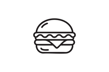 Fototapeta premium Modern Hamburger Illustration for Fast Food Branding and UI Projects