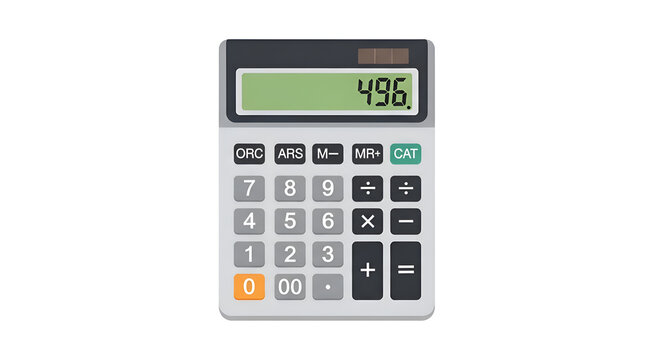 Modern digital calculator displaying number on screen.