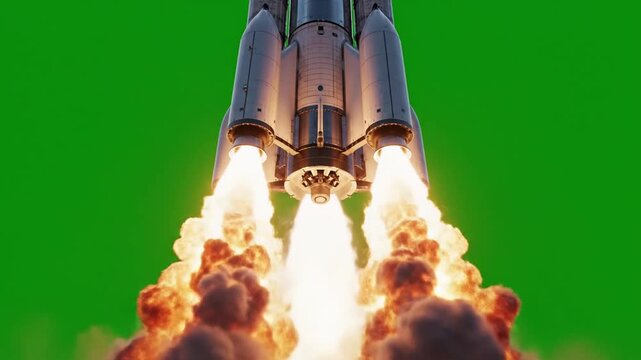 Sequential Rocket Launch in a Triptych Collage