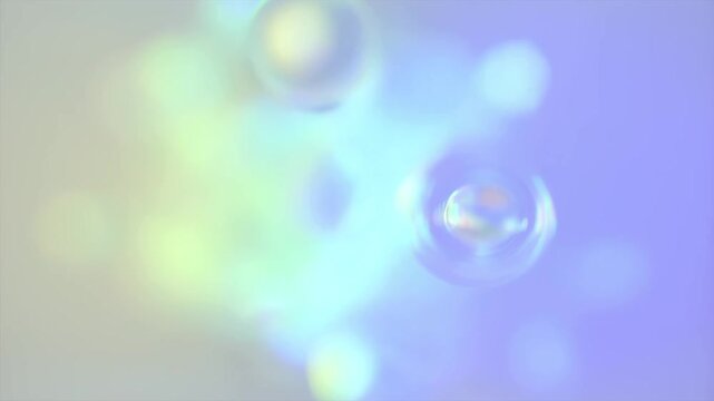 Abstract Bokeh Rainbow Colors Deep Bokeh Texture Floating Soap Bubbles With Iridescent Light Reflections on Soft Pastel Gradient Background For Ethereal Design Projects