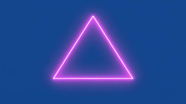 Neon pink triangles pulsing with light on a blue background with black stripes