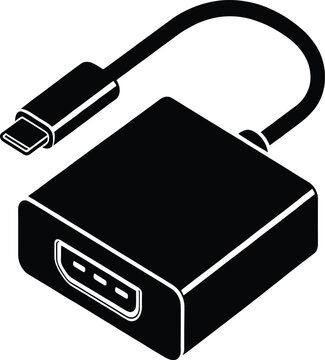 usb c to hdmi adapter  name vector icon  single is