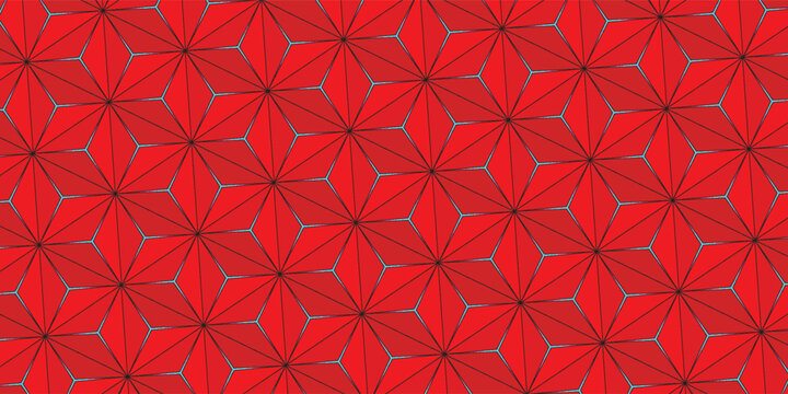 seamless pattern with red hexagon shapes ornament. vector, abstract wallpaper. modern decorative background. geometric, tile backdrop