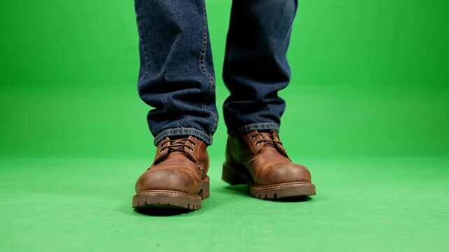 Three-Frame Collage of Person Walking on Green Screen