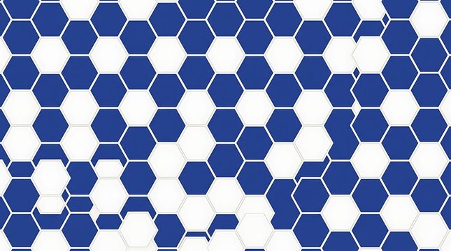 Abstract blue and white hexagon mosaic pattern background