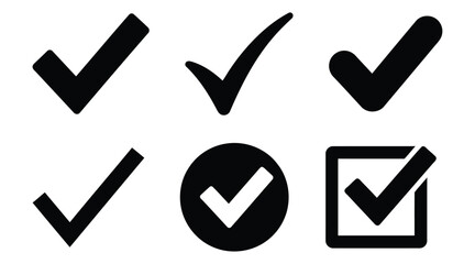 Check mark Icons On White Background Various Styles And Shapes check © Ziaul_Studio