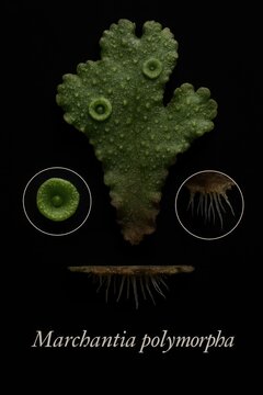 Branching flattened thallus and clustered gemmae recorded across this liverwort morphology study