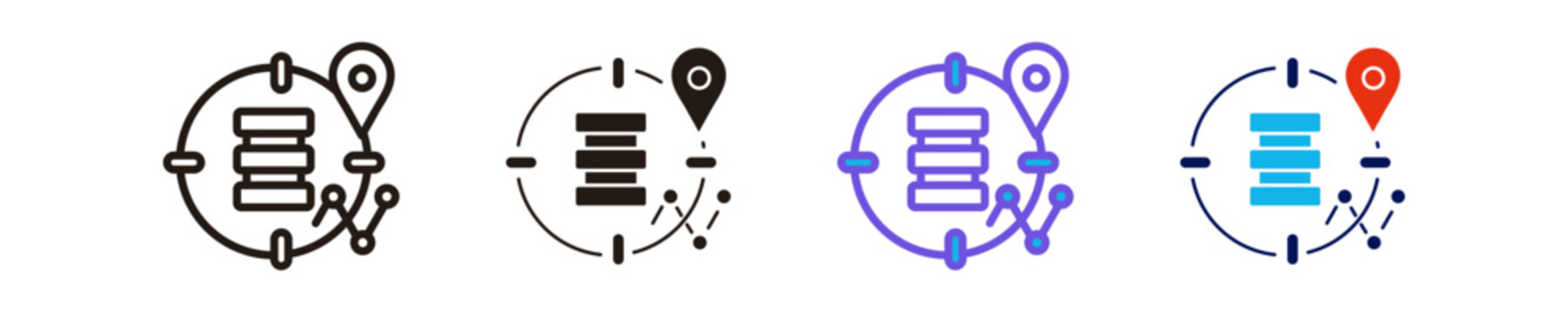 Data Tracking  Icon Set Multiple Stlye Collection  