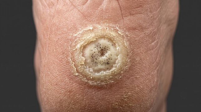 Plantar Wart Verruca Plantaris on Heel Close Up