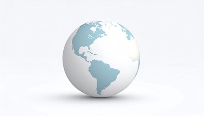 Fototapeta premium Grey and white 3D globe icon for business.