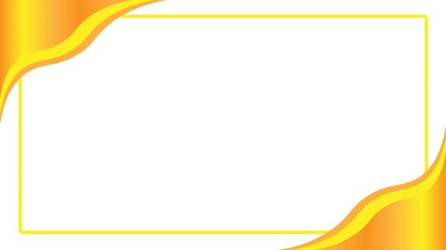 Presentation frame layout with orange wave corner design for business documents