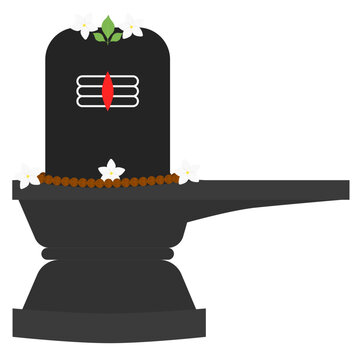 Shivlingam With Flowers Vector Illustration
