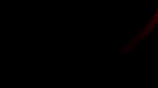 Abstract Red Particle Heart Shape formed by Four Red Stars Emitters and Swirling Streams on a pure Black Background, Dynamic Valentine Romance Particle Trail VFX Overlay for Motion Graphics and Video