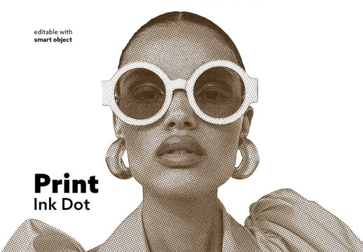 Print Ink Dot Photo Effect