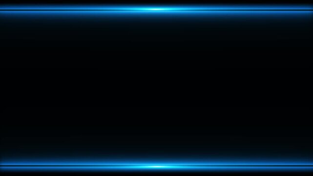 Blue neon frame border background glowing lines, empty center space, and sleek digital style. technology , gaming overlays, title screens, software promos, cyber intros, and futuristic motion graphics