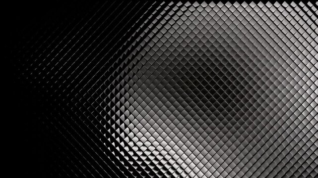 Futuristic glass animation with monochrome reflections, seamless loop abstract geometric 3D animation