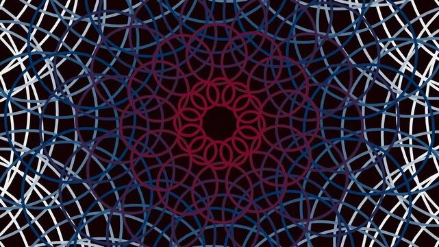 Intricate geometric pattern with circular and overlapping lines