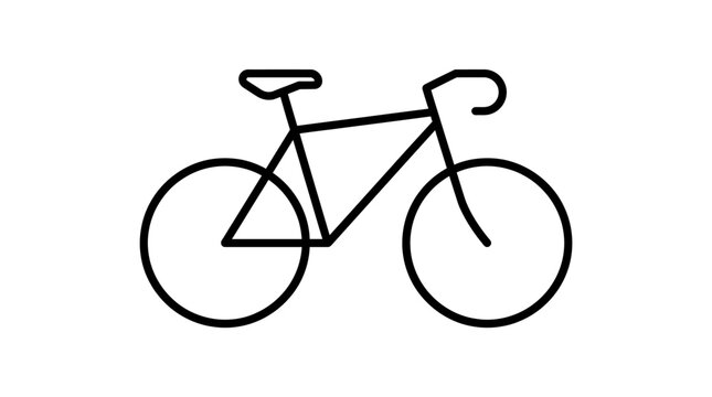 Bicycle Line Drawing Simple Icon.