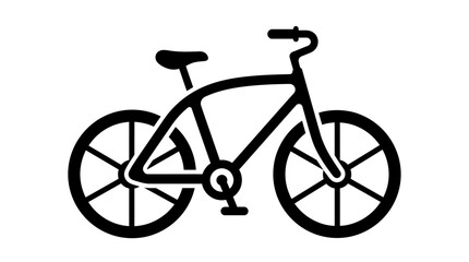 Fototapeta premium Black bicycle with two wheels.