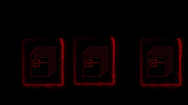Digital Glowing checklist and approval workflow showing business document validation and task tracking system for decision   Motion Graphic Loop 4k video
