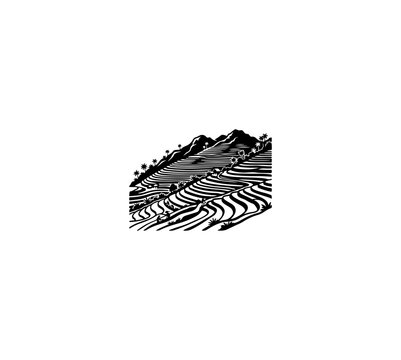 Abstract Geometric Mountain Terrain Vector Art