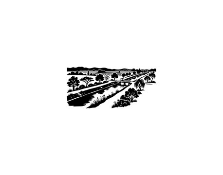 Abstract Geometric Black and White Vector Design