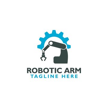 Robotic arm logo icon isolated on white background