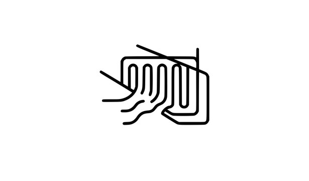 Minimal Storm Drain Grate Outline Vector Icon for Urban Water Drainage and Flood Management
