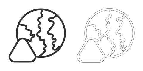 Earth planet and triangle icon set © Asma Artwork 