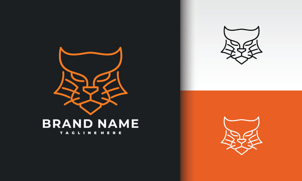 Wildcat Head Line Art Logo