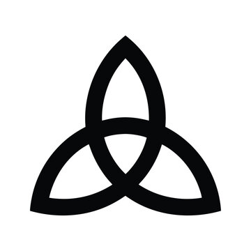 Minimalist Triquetra Symbol Representing Spiritual Harmony isolated on White Background