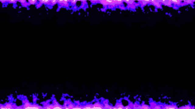 Violet Cartoon Magic Fire Letterbox Borders On Black Background Screen Blending Overlay