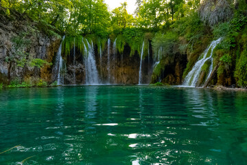 Waterfalls in Plitvice Lakes National Park. Croatia. © Yan