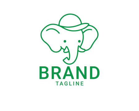 Minimalist elephant logo design featuring a clean, bold silhouette on a white background. This versatile vector illustration is perfect for wildlife conservation brands, safari tourism, corporate 