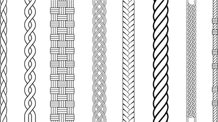 Variety of intricate black and white braided border designs © RIMON
