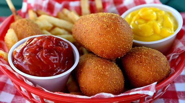 Freshly baked bread with jam and butter on red tablecloth