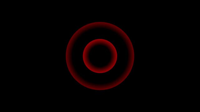 the radio wave icon animation video. Animated of in circle form. Radio waves signal icon on black background. Red five loop radio waves signal animation.