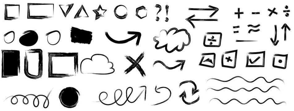 Hand drawn design vector set