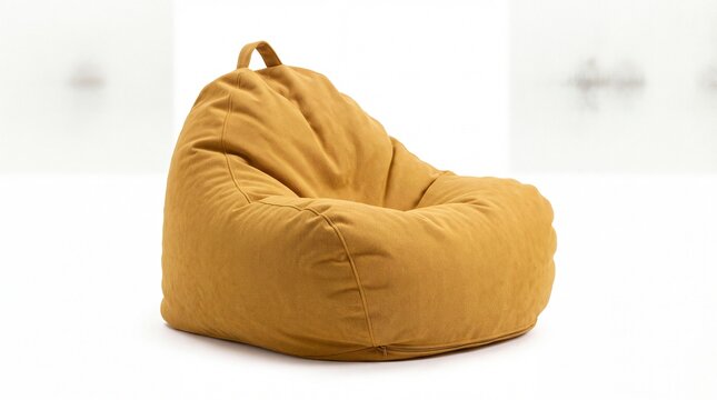 Comfortable yellow bean bag chair for modern home living