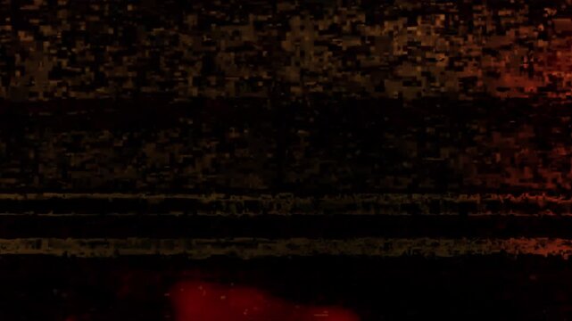 4K Analog Glitch Noise Flashing with Gritty Red Distortion overlay