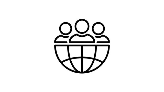 Organization group people, person, human, user animated icon for partnership, team, teamwork, collaboration, cooperation, partnership, co-worker, community. 4K video with alpha channel
